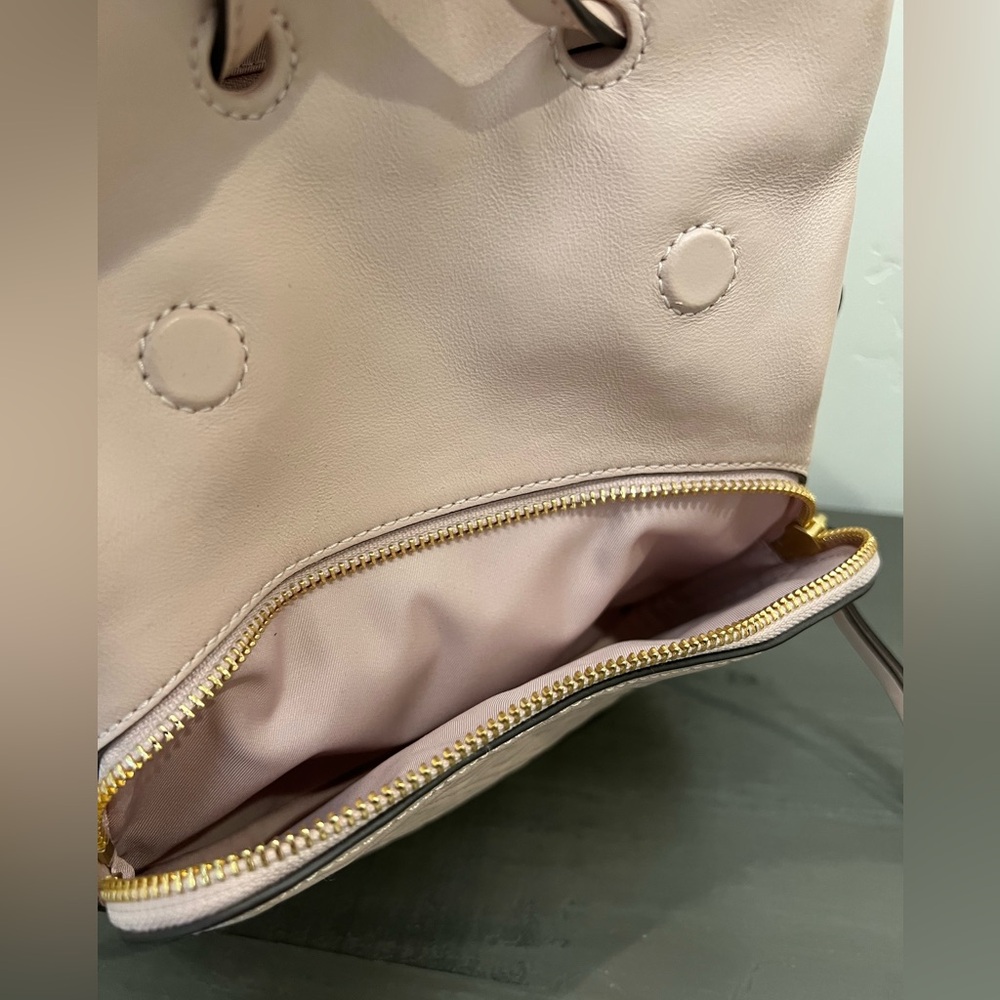 Tory Burch Fleming Backpack in Blush Pink, Quilted Leather with Adjustable Strap - Picture 6 of 10